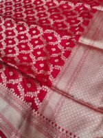 Handwoven Pure Banarasi Mashru Satin Silk Saree - Image 3