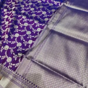 Handwoven Pure Banarasi Mashru Satin Silk Saree