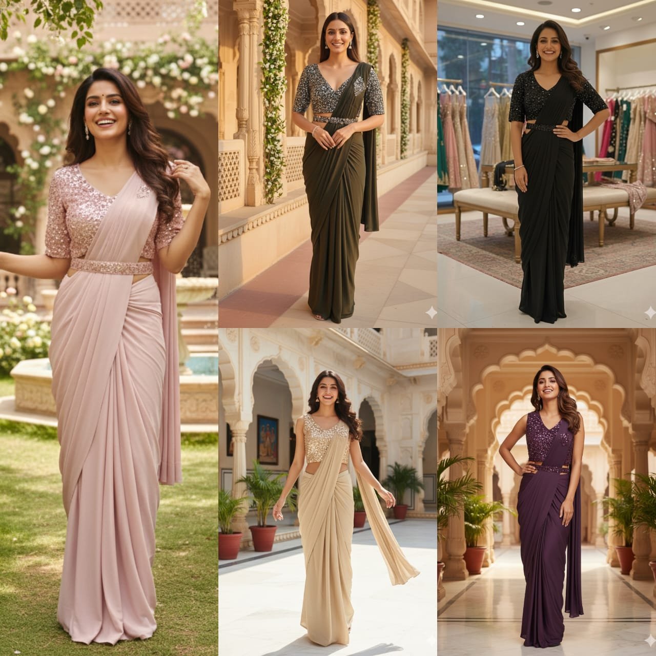 New Lunched Ready-To-Wear Saree With Different Colour & Stitched Blouse