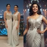 Ready-To-Wear Saree In Black & White Color With Stitched Blouse - Image 2