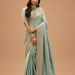 Luxury Pastel Saree with Rich Embroidery for Wedding & Festive Wear