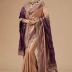 "Pure Banarasi Contrast Silk Saree With Hand Kundan Work & Dupatta"
