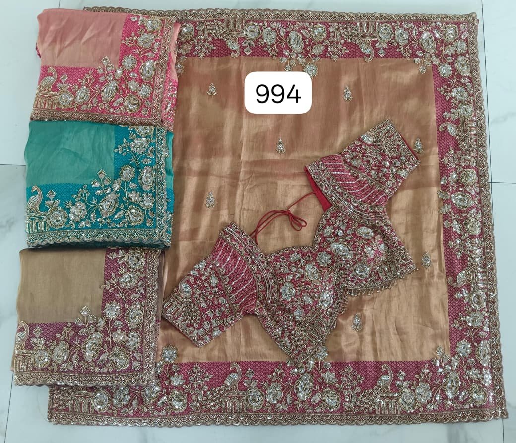 Pure Tissue kanjivaram silk saree with readymade blose