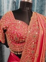 Designer luxury bridal silk sare bye with readymade heavy hand embroidery blouse - Image 17