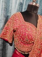 Designer luxury bridal silk sare bye with readymade heavy hand embroidery blouse - Image 14
