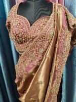 Designer luxury bridal silk sare bye with readymade heavy hand embroidery blouse - Image 15