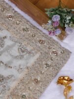 cream kanjivaram silk saree with heavy embroidery work x readymade blouse l - Image 6
